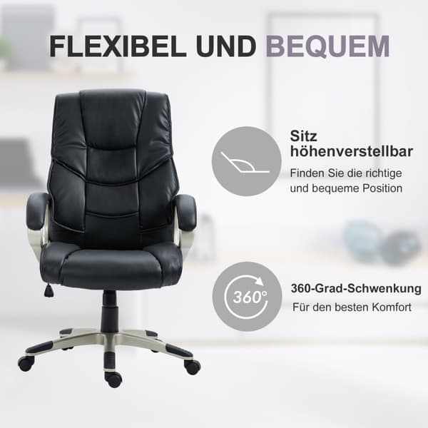 Työtuoli Executive-Tuoli Ergonominen Työtuoli Keinutoiminnolla, Urheilullinen Istuin, Korkea Selkänoja, 70X58X114-124Cm