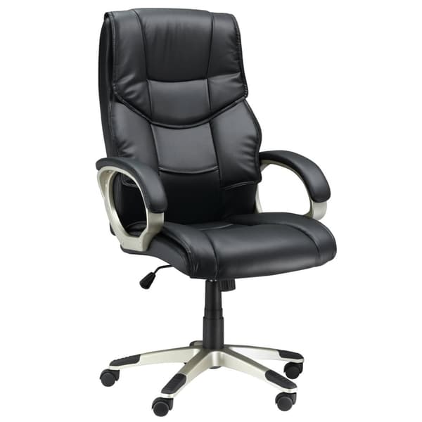 Kontorstol Lederstol Ergonomisk Kontorstol Med Vippefunksjon, Sportssetedesign, Høy Ryggstøtte, 70X58X114-124Cm