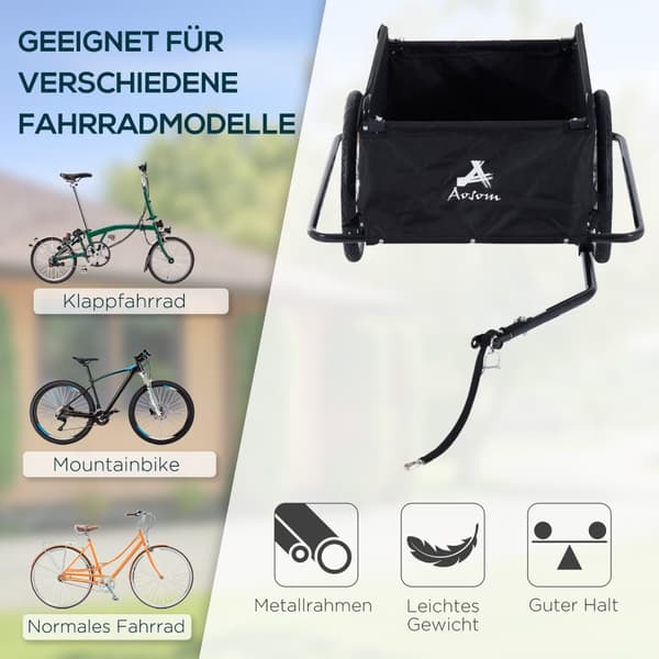 Lasttrailer Til Cykler, Transporttrailer Cargotrailer, Sort, Ny