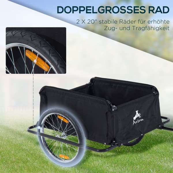 Lasttrailer Til Cykler, Transporttrailer Cargotrailer, Sort, Ny