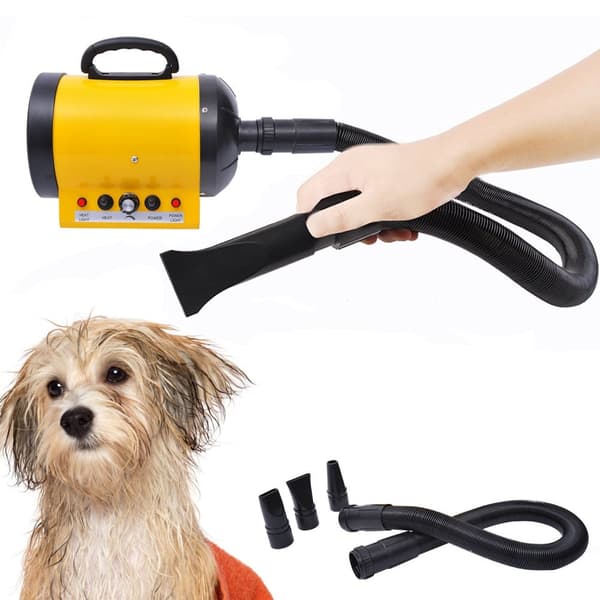 Profesjonell Hundehårføner Husdyrtørker Hundetørker 2800W Pvc Gul 40 X 16 X 20 Cm