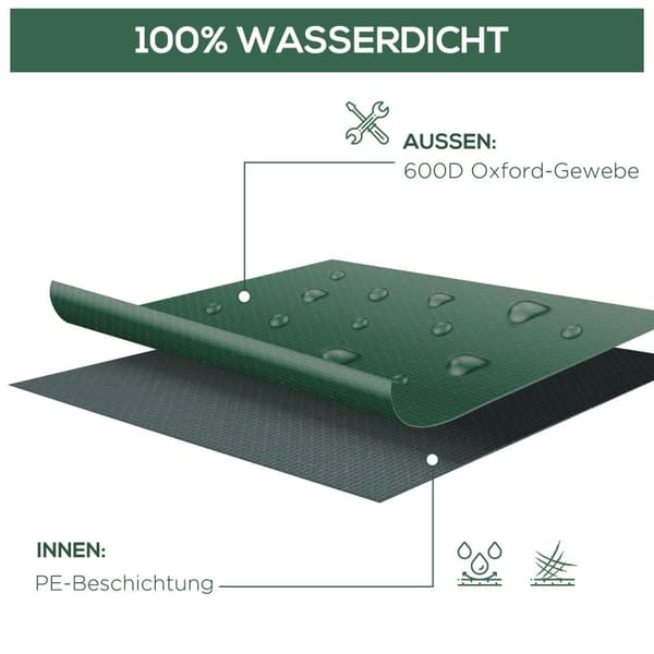 Beskyttelsestrekk For Hagemøbler 600D Oxford Grønn 135 X 135 X 75 Cm