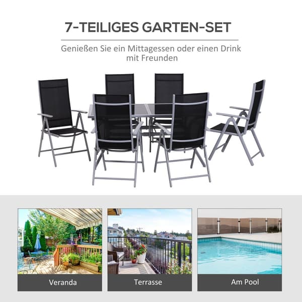 Sittesett Til 6 Personer, Hagesett, Hagemøbler, Aluminium