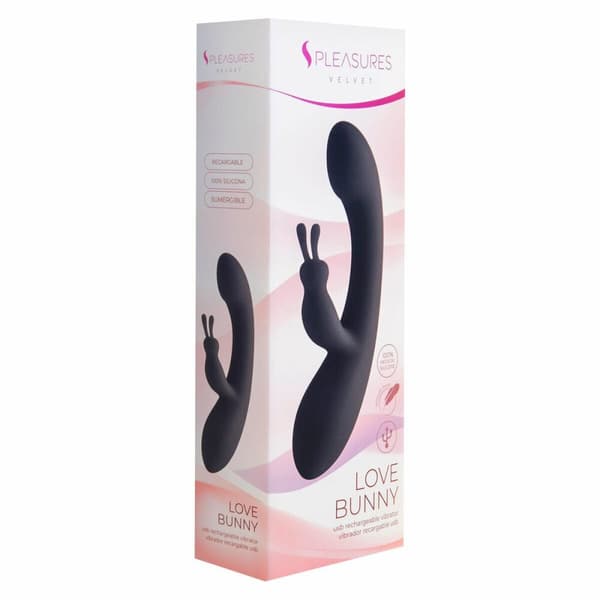 Rabbit Vibrator S Pleasures svart rosa (18,7 x 3,5 cm)