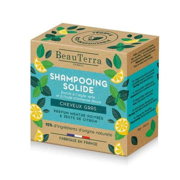 Beauterra Solide Champíº De Menta y Cáscara De Limón 75g