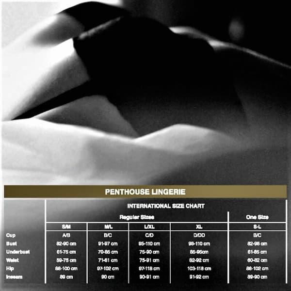 Penthouse - Too Hot To Be Real Thong Sort L/Xl