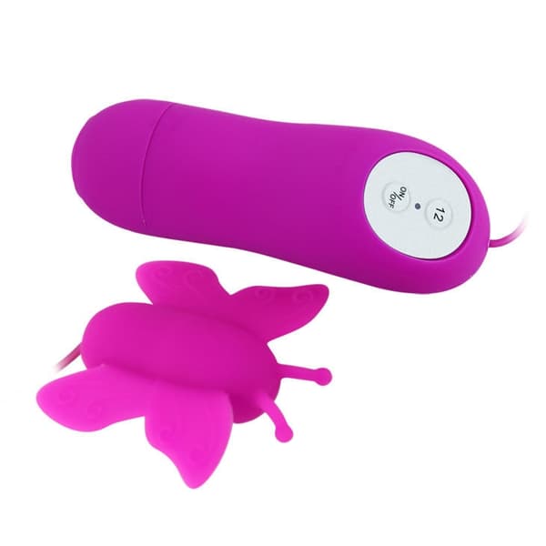 Baile - Love Eggs Butterfly Klitoris Stimulator 12 Speeds lilla fjernbetjening