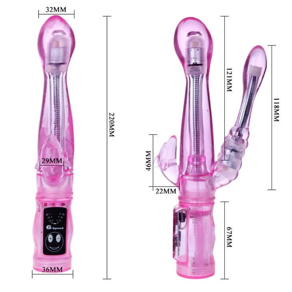 Baile - Fleksibel Vibrator Med Anal Stimulator