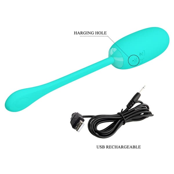 Pretty Love - Julius Vanntett-Oppladbart Vibrerende Egg Aqua Green