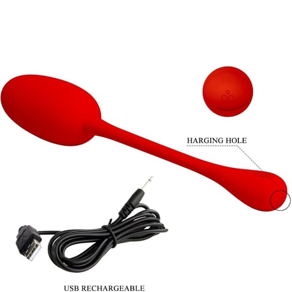 Pretty Love - Knucker Red oppladbart vibrerende egg