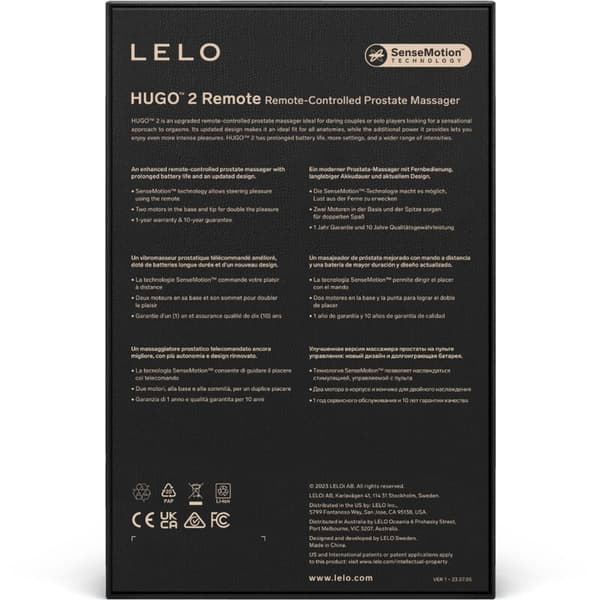 Lelo - Hugo 2 Prostata Massager Fjärrkontroll Svart