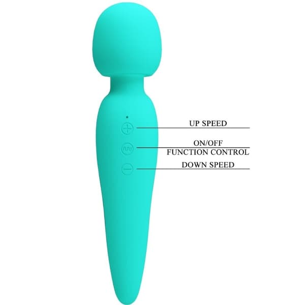 Pretty Love - Meredith Massager 12 vibrationslägen Aqua Green