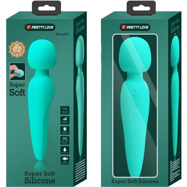 Pretty Love - Meredith Massager 12 vibrationslägen Aqua Green