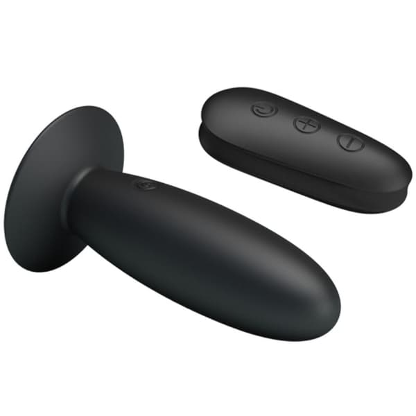 Mr Play - Anal Plug Vibration Black -kaukosäätimellä