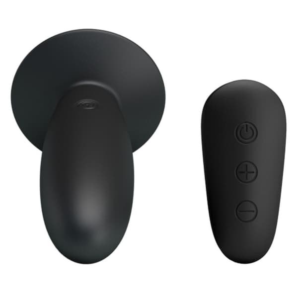 Mr Play - Anal Plug Vibration Black -kaukosäätimellä