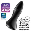 Miniatyrbilde 1 av 6: Satisfyer - Rotatorplugg 1+ Vibrasjonsplugg App Svart