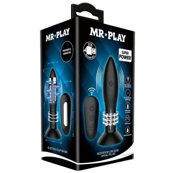 Mr Play - Plugg med svarte roterende kuler fjernkontroll