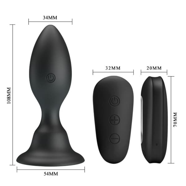 Mr Play - Analplugg Med Vibrationssvart Fjärrkontroll