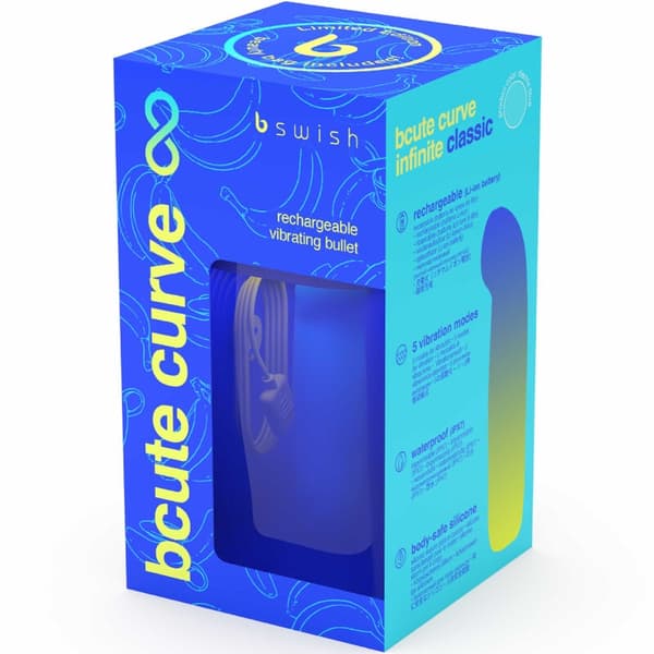 B Swish - Bcute Curve Infinite Classic Limited Edition blå silikone genopladelig vibrator