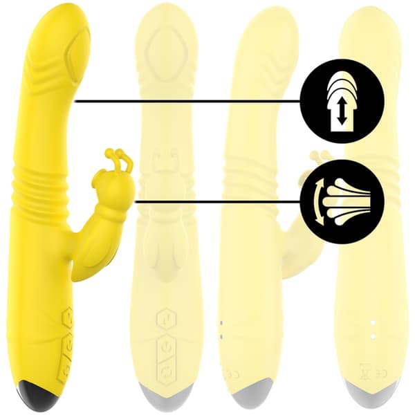 Intense - Toky multifunksjonsvibrator opp og ned med klitorisstimulator gul