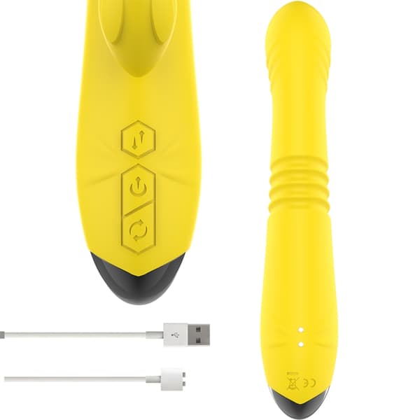 Intense - Toky multifunksjonsvibrator opp og ned med klitorisstimulator gul
