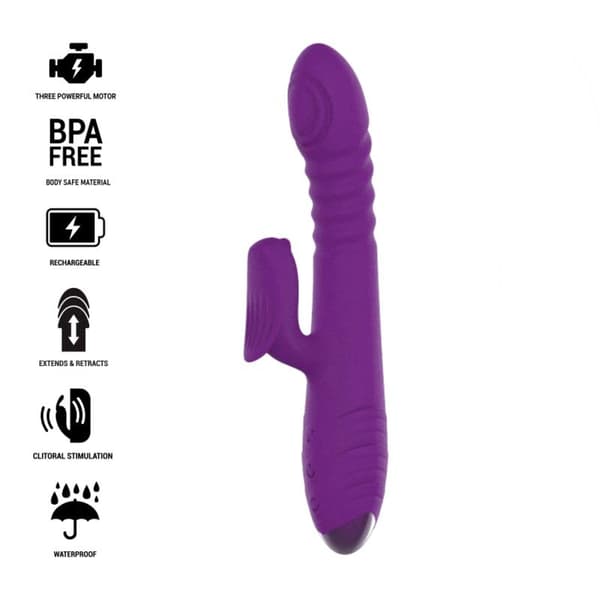 Intens - Iggy multifunksjons oppladbar vibrator opp og ned med klitorisstimulator lilla