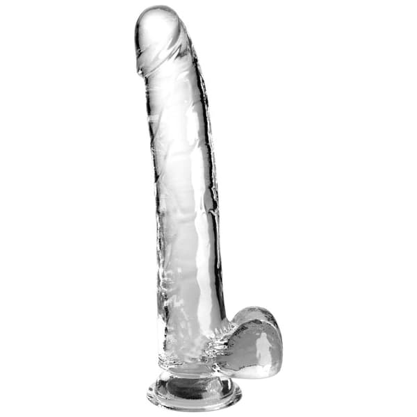 King Cock - Klar dildo med testikler 24,8 Cm Gennemsigtig