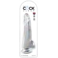 Miniatyrbilde 3 av 3: King Cock - Klar Dildo Med testikler 19 Cm Gjennomsiktig