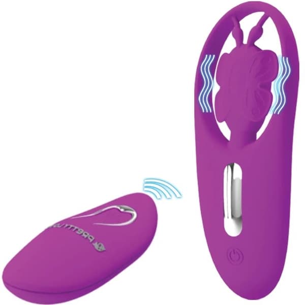 Pretty Love - Dansende sommerfuglestimulator til trusser med fjernbetjening lilla
