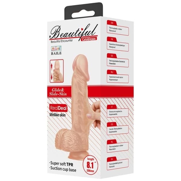 Baile - Smukt møde Catoblepas Fleksibel Realistisk Dildo 20,6 Cm Naturlig