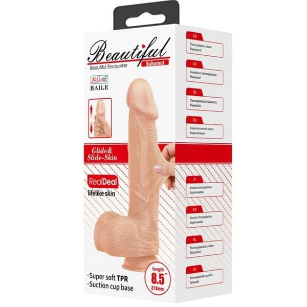 Baile - Vakkert møte Bahamut Fleksibel Realistisk Dildo 21,8 Cm Naturlig