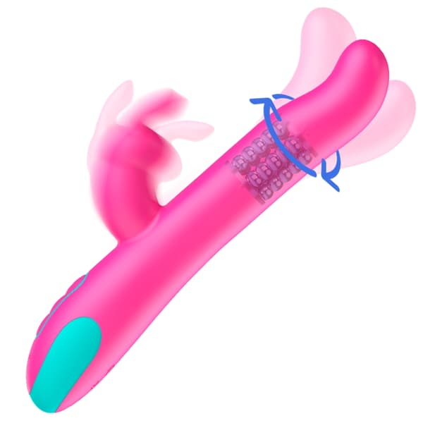 Happy Loky - Pluto Rabbit Vibrator & Rotator Watchme Trådløs teknologi kompatibel