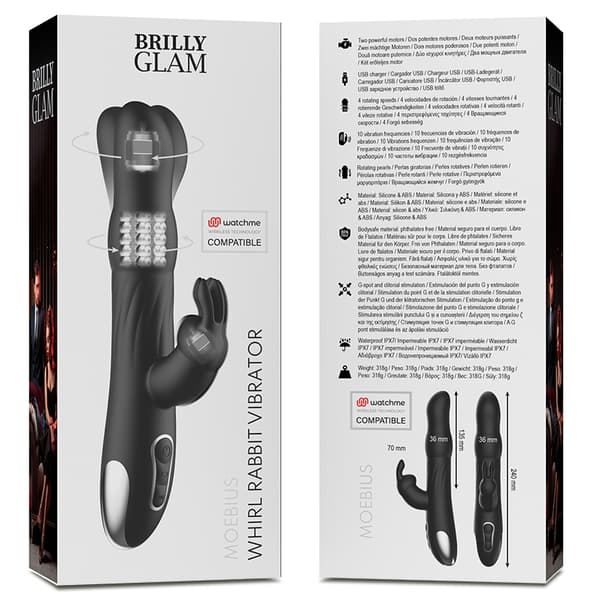 Brilly Glam- Moebius Rabbit Vibrator & Rotator kompatibel med Watchme trådløs teknologi