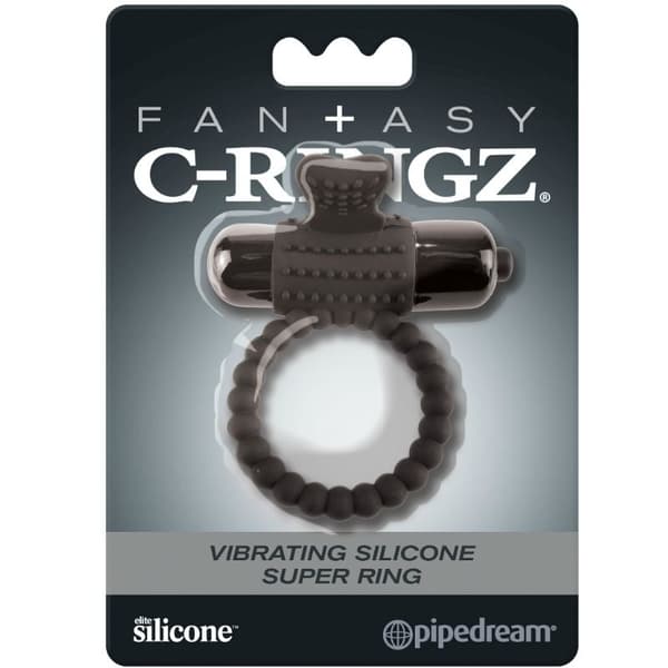 Fantasy C-Ringz - Svart silikon vibrerende ring