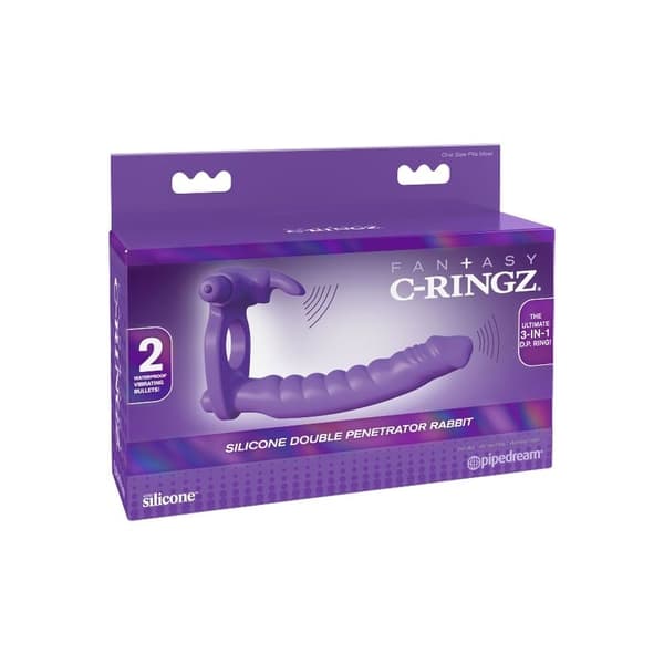 Fantasy C-Ringz - Silikone Dobbelt Vibrator Kanin