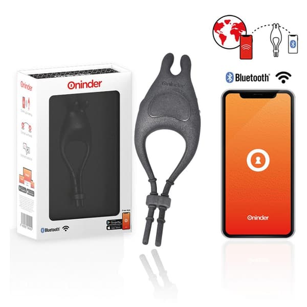 Oninder - Pampa Oppladbar Justerbar Vibrator Ring Med Klitoris Stimulator 10 Speed ​​- Gratis App