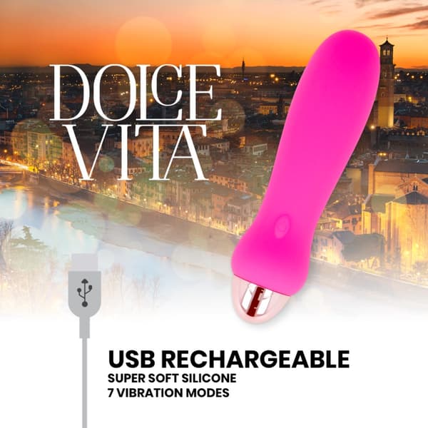 Dolce Vita - Genopladelig Vibrator Five Pink 7 Speeds