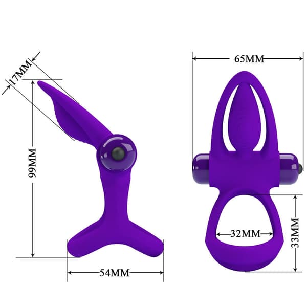 Pretty Love - Vibratorring 10 Vibrasjoner Fiolett silikon