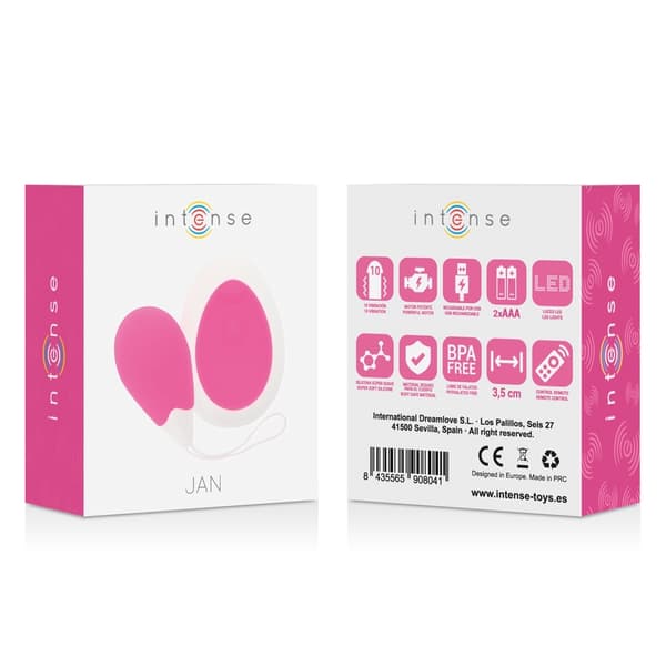 Intense - Jan Egg Vibrator Fjernbetjening Pink