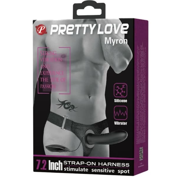 Pretty Love - Myron Strap On Med Vibrasjon Og Hollow Dildo