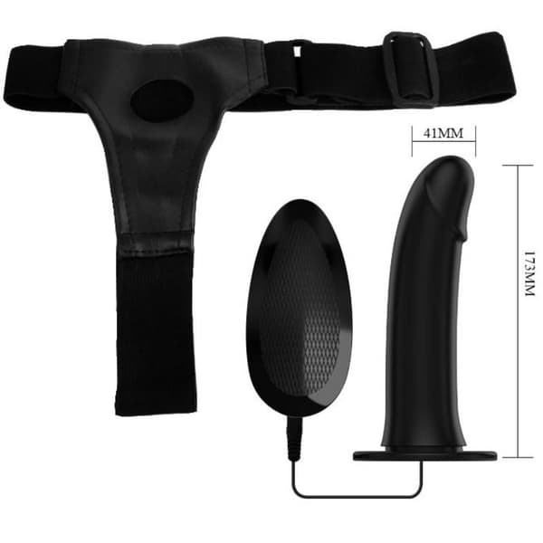 Pretty Love - Vito Strap On Med Hollow Dildo Och Vibration 17,3 Cm
