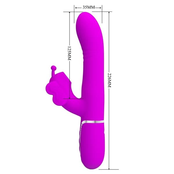 Pretty Love - Monitoiminen Rabbit Vibrator 4 In 1 Butterfly Fuksia
