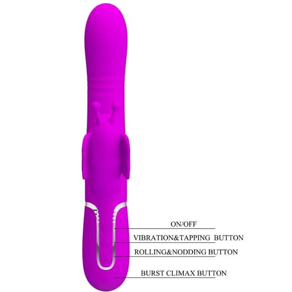 Pretty Love - Monitoiminen Rabbit Vibrator 4 In 1 Butterfly Fuksia