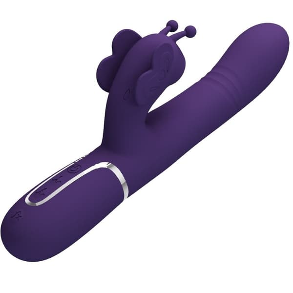 Pretty Love - Multifunksjons kaninvibrator 4 i 1 sommerfugl lilla
