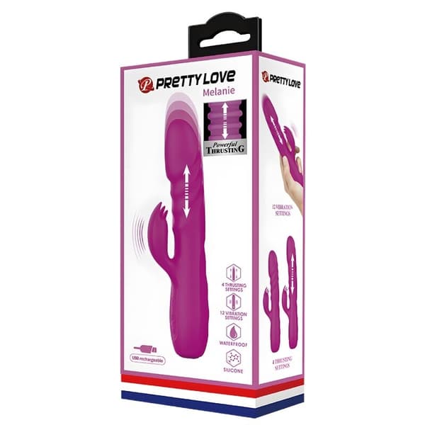 Pretty Love - Melanie Purple Genopladelig Rabbit Vibrator