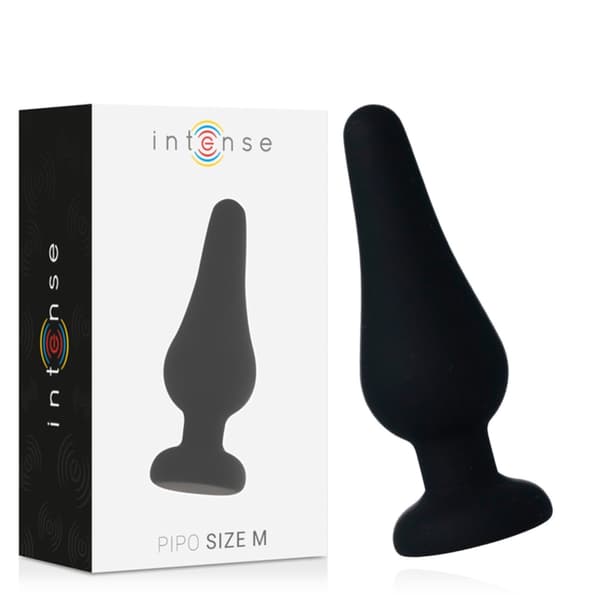 Intense - Analplugg Pipo M Sort Silikon 11 Cm