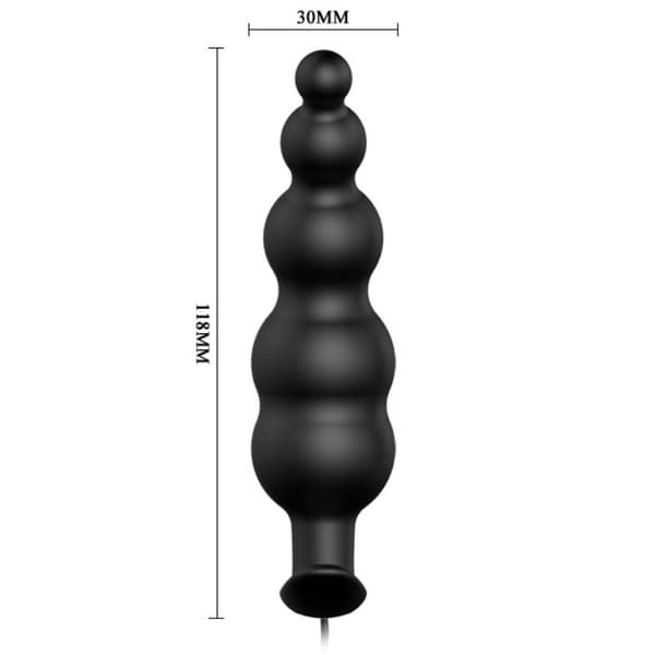 Pretty Love - Anal Plug Silicone Extra stimulaatio ja 12 värinätilaa musta