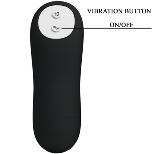 Pretty Love - Anal Plug Silicone Extra stimulaatio ja 12 värinätilaa musta