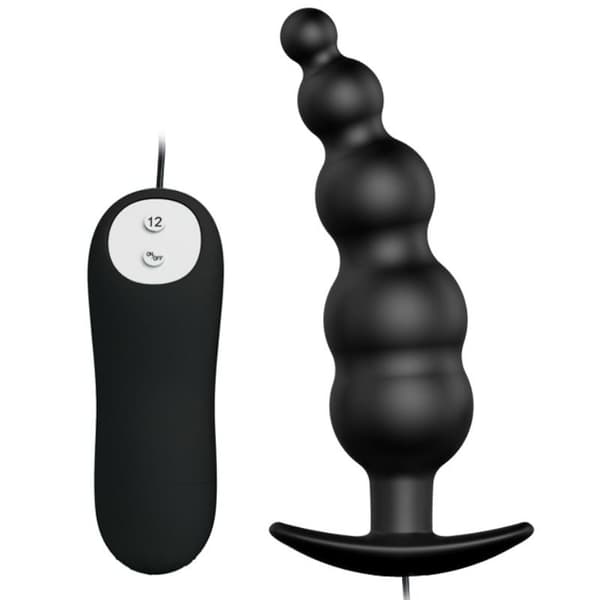 Pretty Love - Anal Plug Silicone Extra stimulaatio ja 12 värinätilaa musta
