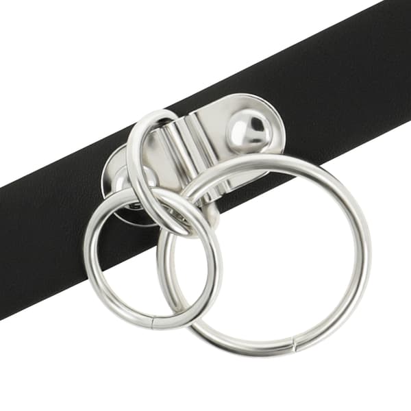 Coquette Chic Desire - Double Ring Vegan Leather Choker